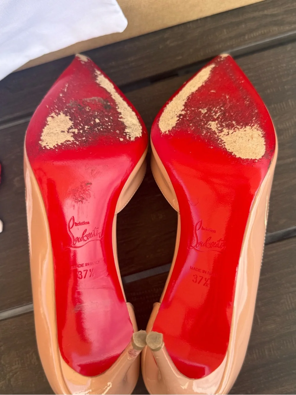 Christian Louboutin Iriza 85 Blush Nude Patent Pumps – Size 37.5